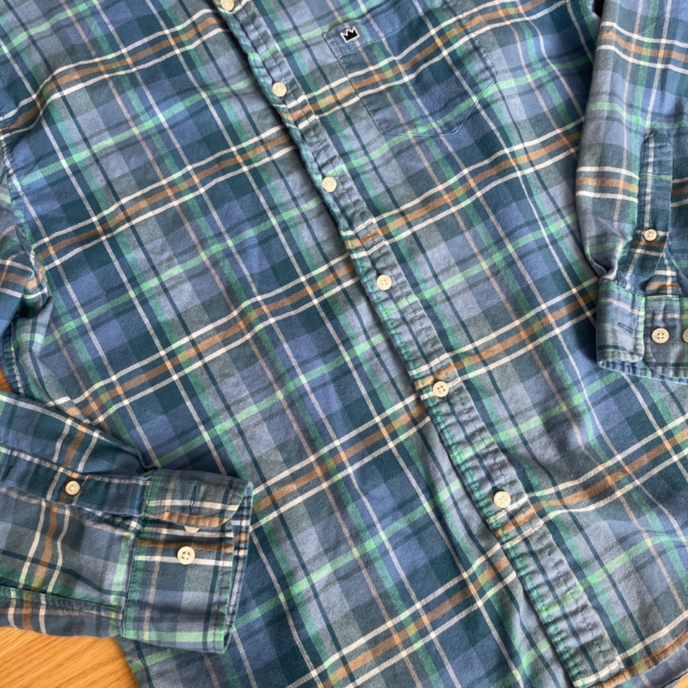 Men’s Crown & Ivy Classic Fit Long Sleeve Flannel Button Down Shirt Size Large - Picture 2 of 6
